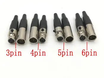 1 комплект разъемов адаптера MINI XLR 3pin 4pin 5pin 6pin (штекер + гнездо для розетки)