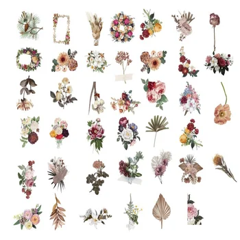 10/40 шт Прозрачных винтажных наклеек с цветами растений для альбома 