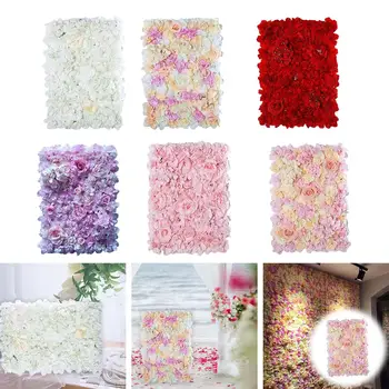 16x24-дюймовая Шелковая панель с розами, Искусственная Цветочная настенная панель для фона, фотография на день рождения, украшения для вечеринок