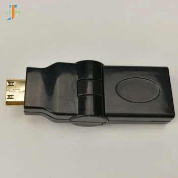 300 шт./лот Черный Адаптер, совместимый с miniHDMI, с поворотом на 180 градусов от мини-штекера к HDTV Женский удлинитель кабеля типа A для HDTV 1080P