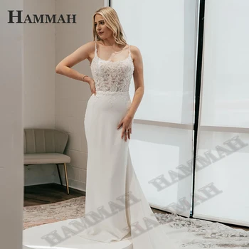 HAMMAH Classic 2023 Свадебные платья Русалки Для женщин с объемными аппликациями на бретельках Vestido De Noiva Bride По индивидуальному заказу