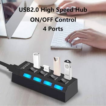 USB-концентратор концентратор с четырьмя портами с независимым переключателем концентратор USB2.0 разветвитель usb4 переключатель порта концентратор