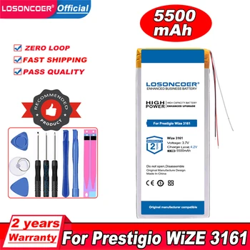 Аккумулятор LOSONCOER емкостью 5500 мАч для Prestigio Wize 3161 3G, литий-полимерный сменный планшетный ПК, 3 провода