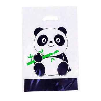 Детские любимые праздничные мероприятия на тему панды, вечеринки, Одноразовый пластиковый ручной мешок для добычи подарков-сюрпризов 10 шт./лот