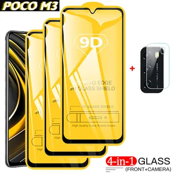 закаленное Стекло 4в1 для Xiaomi poco m3 pro 5g poco f3 glass poko m3 pro mi pocophone f3 Full Cover Screen Protector Hard 9H