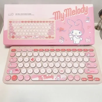 Клавиатура Sanrio My Melody K380 Беспроводная Bluetooth-клавиатура Обучающий офис Мультяшная беспроводная мышь Набор клавиатур Игровой компьютер
