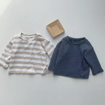 Корейская версия детской одежды 2023, Весенняя новинка для малышей, удобная повседневная футболка с длинными рукавами, бутик одежды Baby Shangyi