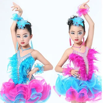 Костюм для джазовых танцев для девочек, детское современное Латиноамериканское платье для бальных танцев с блестками, детское платье-пачка для танцев, одежда для девочек
