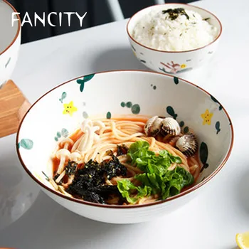 Креативная керамическая посуда FANCITY в скандинавском стиле, Японская бытовая рисовая миска, миска для супа, миска для рамена, миска для шляпы, Большая Суповая ложка