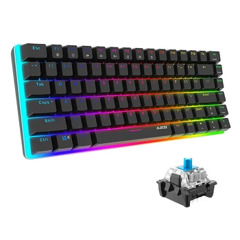 Механическая клавиатура, проводная игровая клавиатура, 82/100/62 клавиши, Эргономичный эффект освещения RGB, периферийное устройство для настольного ноутбука