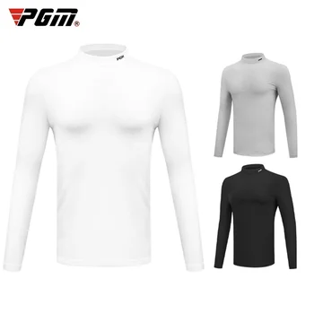 Мужские рубашки для гольфа PGM с длинными рукавами, осенне-зимняя подкладка, внутренняя подкладка, матовая, теплое нижнее белье YF388