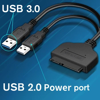 Поддержка адаптера жесткого диска Sata к USB 3.0 / 2.0 Поддержка 2,5-дюймового внешнего SSD жесткого диска 22-контактный кабель Sata III Кабель Sata USB