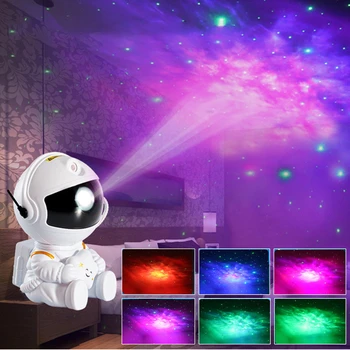 Проектор Галактики Астронавта, проектор звездного неба, ночник для детской спальни, Декоративный атмосферный светильник, подарок на День Святого Валентина