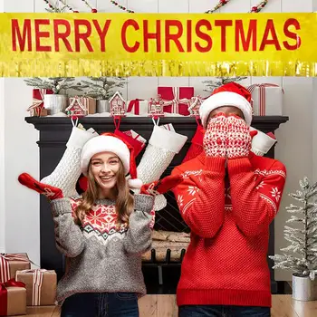 Рождественские баннеры Без запаха, привлекательные украшения для вечеринок, улучшающие атмосферу, Хороший Рождественский баннер с красочной бахромой, праздничное украшение