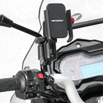 Универсальный алюминиевый держатель для мобильного телефона на мотоциклетном руле с USB-зарядным устройством 12-24 В, Зеркало заднего вида для мото, подставка для мобильного телефона, Держатель для мобильного телефона