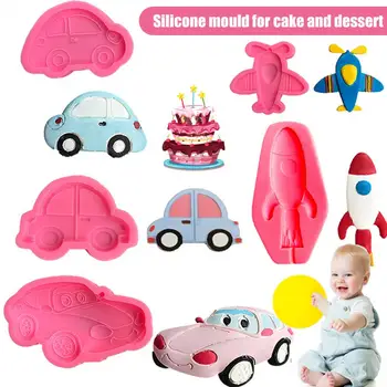 Форма для торта Пищевая, легко снимаемая, украшение торта в форме автомобиля, самолета, шоколадного торта, силиконовая форма для выпечки