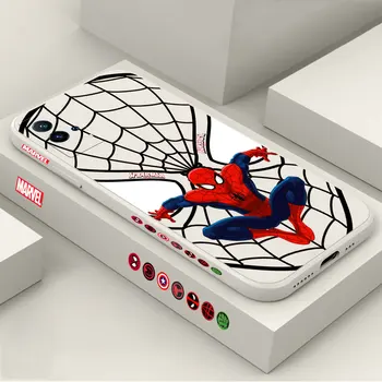 Чехол для телефона С Логотипом Marvel line Spider Man Для VIVO IQOO 11 10 9 8 7 5 Z7 Z6 Z5 Z3 NEO 7 6 5 5S 3 Pro 4G 5G Жидкий Силиконовый Чехол