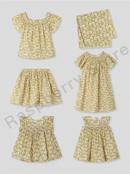 Юбка-блузка для девочек, платье для малышей, головной платок, платье Liberty BP Arlene, платье Linden Flowers Caelie на лето